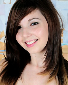 brunette teen with pale skin